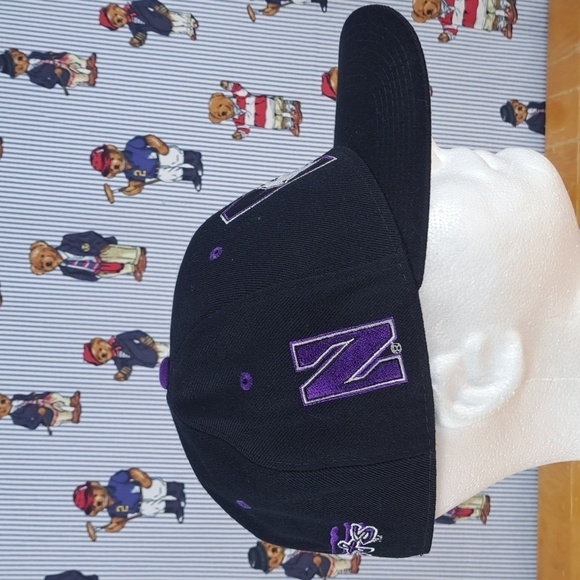 Vintage Northwestern University Wildcats embroidered spellout black & purple hat - Picture 4 of 7